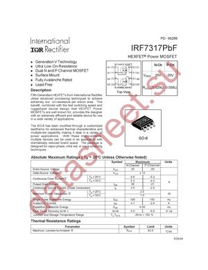 IRF7317PBF datasheet  